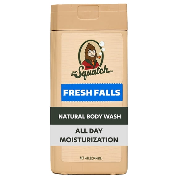 Dr. Squatch Mens Natural Body Wash, Sulfate Free Moisturizing Body Wash for men, Fresh Falls, 14 fl Oz