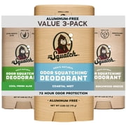Dr. Squatch Mens Aluminum Free Deodorant Set, Natural Deodorant for Men, Cool Fresh Aloe + Coastal Mist + Birchwood Breeze, 2.65 oz, 3 Pack