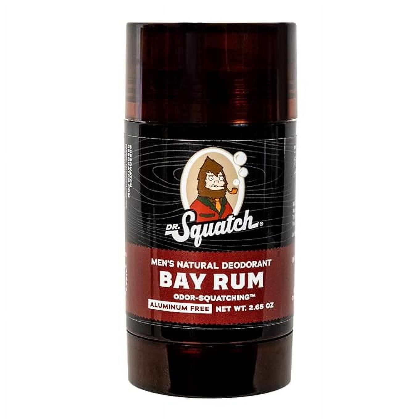 Dr. Squatch Natural Deodorant for Men Odor-Squatching Men's Deodorant Aluminum Free - Bay Rum 2.65 oz (1 Pack)