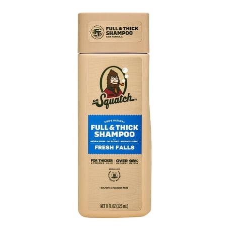 Dr. Squatch Men's Full & Thick Hydrating Shampoo, Fresh Falls Scent, Natural Sulfate Free, 11 fl oz