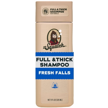 Dr. Squatch Full & Thick Mens Hydrating Shampoo, Thickening Natural Sulfate Free Shampoo for Men, Fresh Falls, 11 fl oz