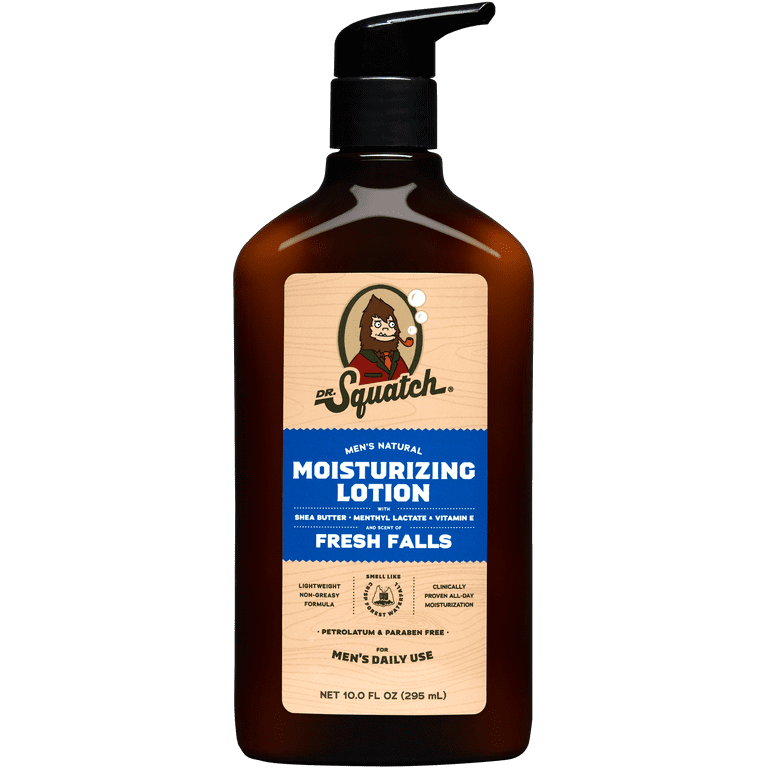 Dr. Squatch Natural Hand & Body Lotion for All Skin Types, Fresh Falls, 10  fl oz