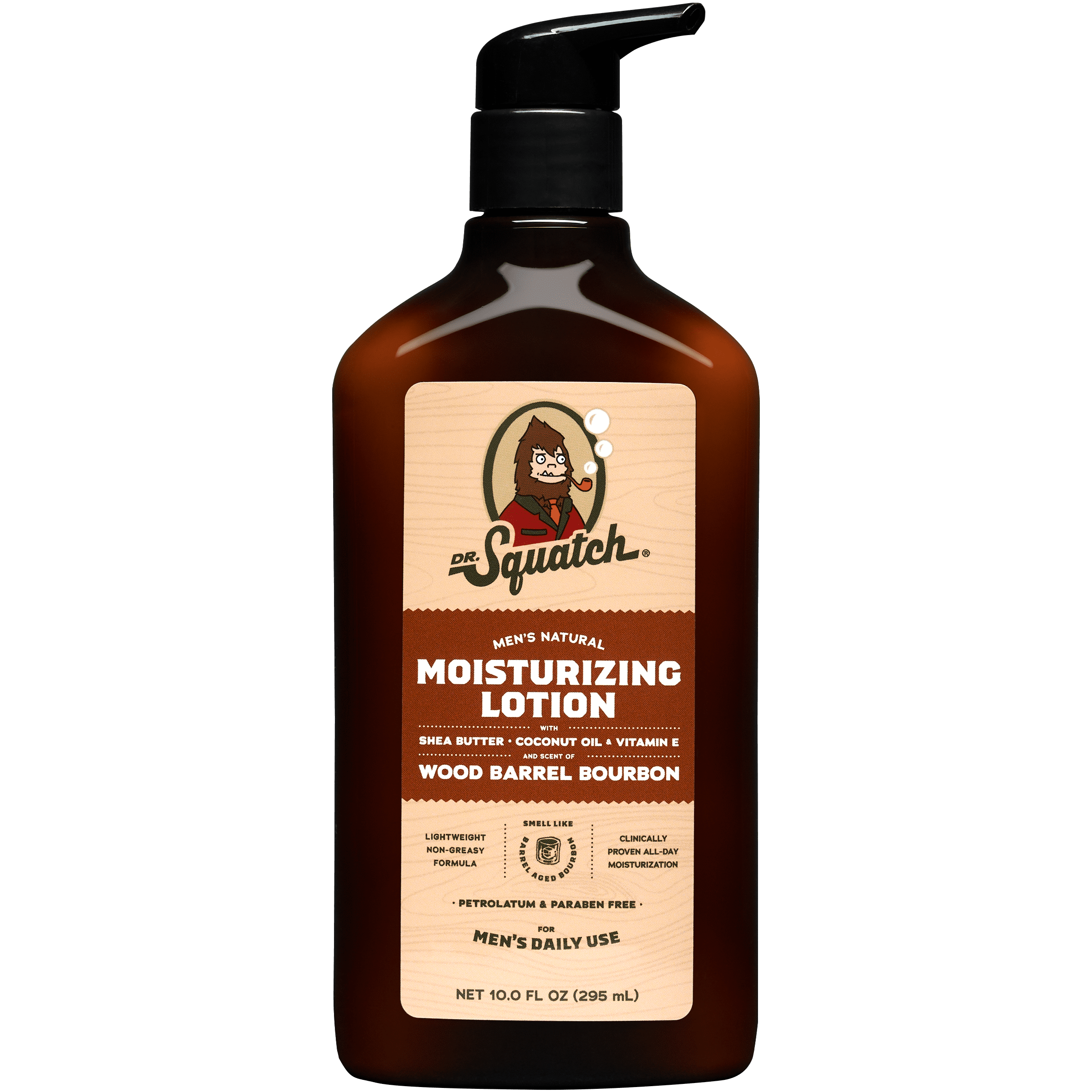 Dr. Squatch Natural Hand & Body Lotion for All Skin Types, Wood Barrel  Bourbon, 10 fl oz
