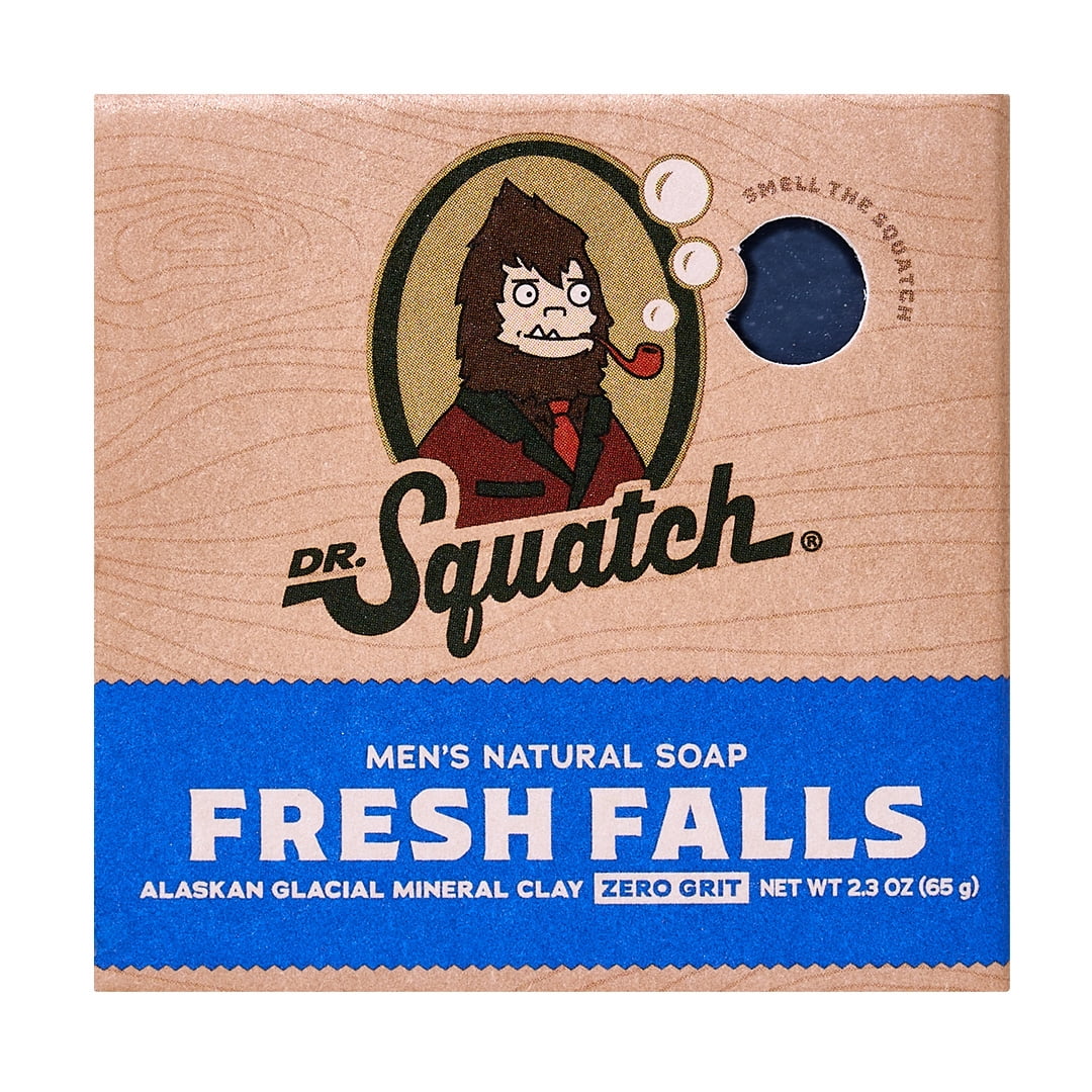 Dr. Squatch Men's Mini Bar Soap, Travel Size Natural BarSoap for Men, Fresh Falls, 2.3 oz