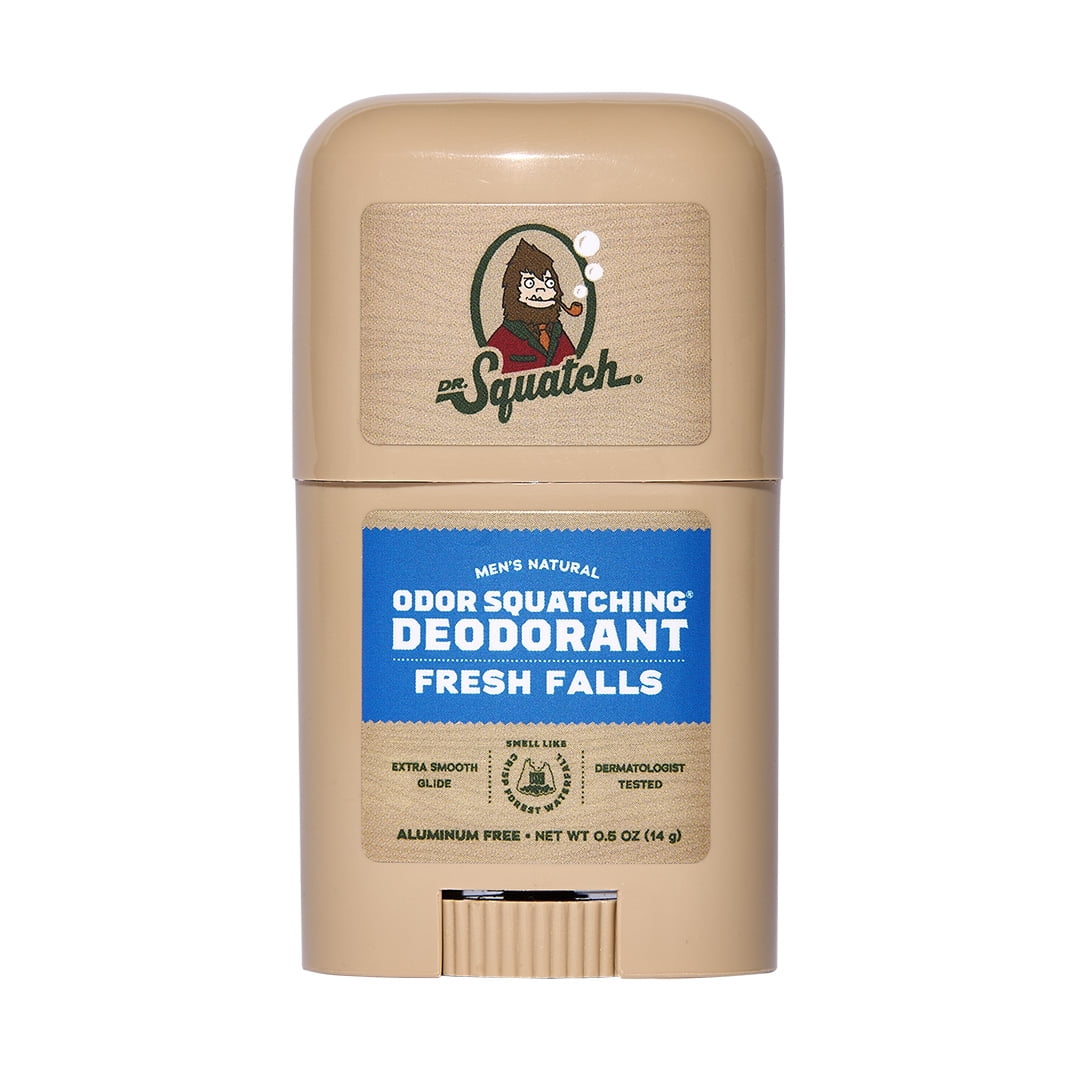 Dr. Squatch Mens Aluminum Free Deodorant, Natural Deodorant for Men Mini, Fresh Falls, 0.5 oz
