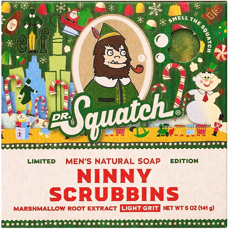 Dr. Squatch Ninny Scrubbins (Elf) Natural Bar Soap for Men, 5 oz 