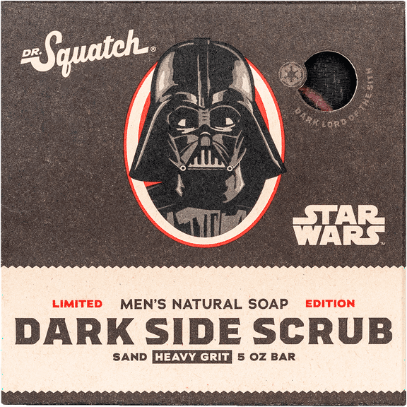 Dr. Squatch Dark Side Scrub Star Wars Natural Bar Soap for Men, 5 oz