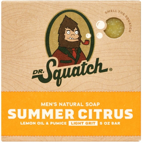 Dr. Squatch Summer Citrus Natural Bar Soap for Men, 5 oz
