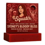 Dr. Squatch Sydney Sweeney Bloody Bliss Bar Soap for Men Natural Pine Tar Grit Exfoliating Fresh Scented Cleansing