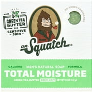 Dr. Squatch Green Tea Butter Total Moisture Natural Bar Soap for Men, 5 oz