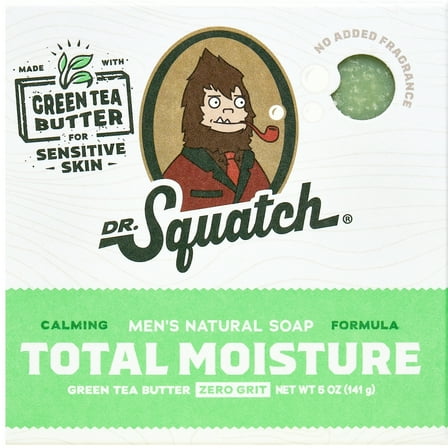 Dr. Squatch Green Tea Butter Total Moisture Natural Bar Soap for Men, 5 oz