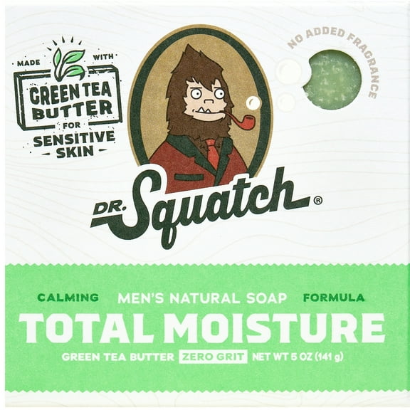 Dr. Squatch Green Tea Butter Total Moisture Natural Bar Soap for Men, 5 oz