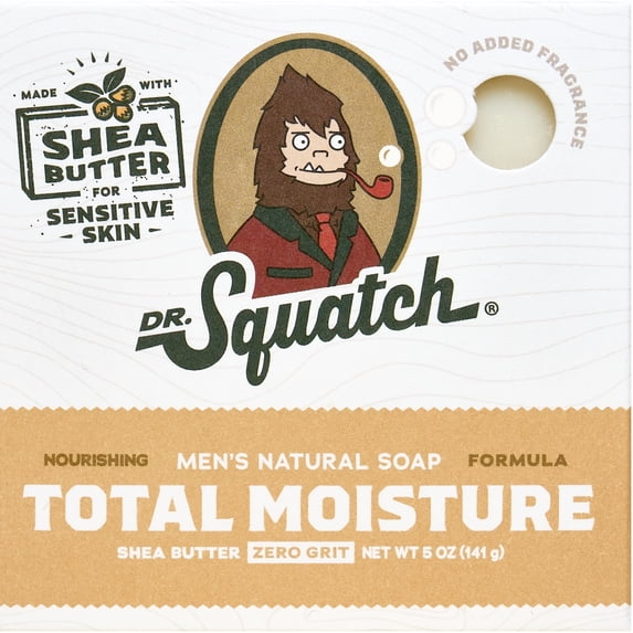 Dr. Squatch Mens Bar Soap Sensitive Skin, Natural Bar Soap for Men, Shea Butter, 5 Oz