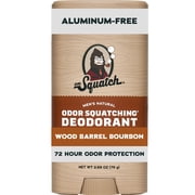 Dr. Squatch Mens Aluminum Free Deodorant, Natural Deodorant for Men, Wood Barrel Bourbon, 2.65 Oz