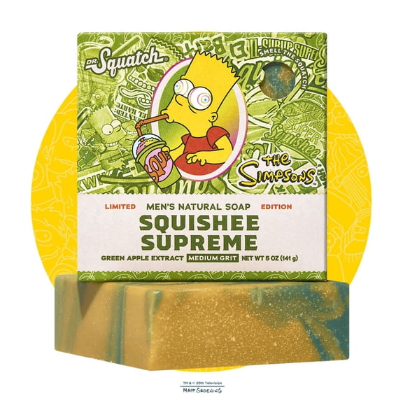 Dr. Squatch x The Simpsons Squishee Supreme Natural Bar Soap, Fruity Citrus Scent, 5 oz