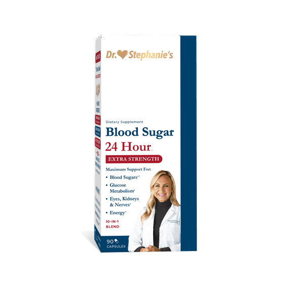 Dr. Stephanie's Blood Sugar 24 Hour Extra Strength Supplement - with Cinnamon, Banaba, & More