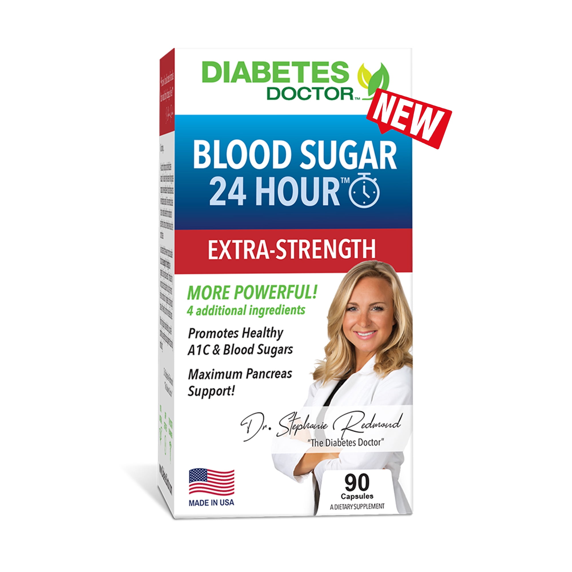 Dr. Stephanie's Blood Sugar 24 Hour Extra Strength Supplement - with Cinnamon, Banaba, & More