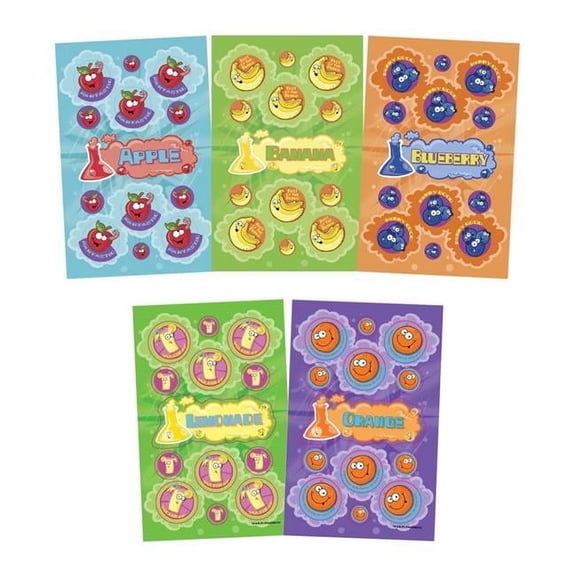 Dr. Stinky's Scratch N Sniff Stickers 15-Pack- Grape, Pickle, Banana, Blueberry, Chocolate, Pineapple, Onion, Popcorn, Race Car, Root Beer, Cherry, Bubblegum, Dirt, Grandpa,Birthday Cake,405 Stickers