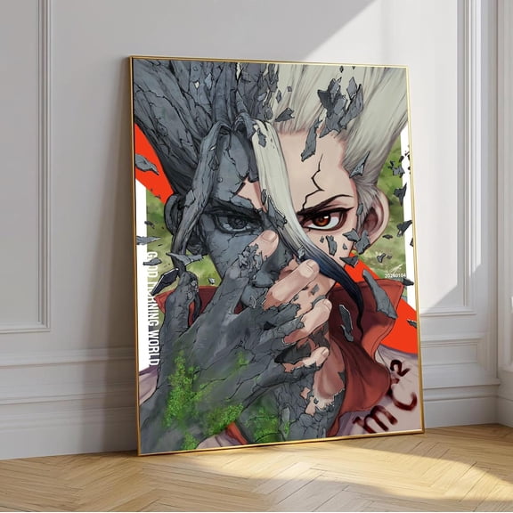 Dr. Stone Anime Poster, Genius Inventor Science Wall Art, Post Apocalyptic Decor Unframed Size 24''x36'' GooGate