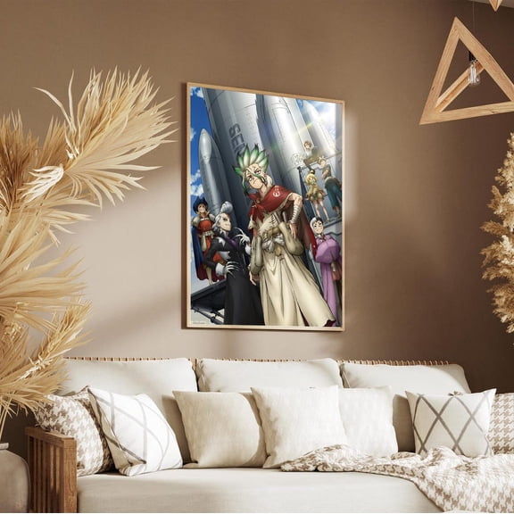 Dr Stone Poster Anime Wall Art, Senku Ishigami Poster, Dr Stone Science Future Stone Wars Print, Anime Manga Room Decor Gift Unframed Size 24''x36'' GooGate