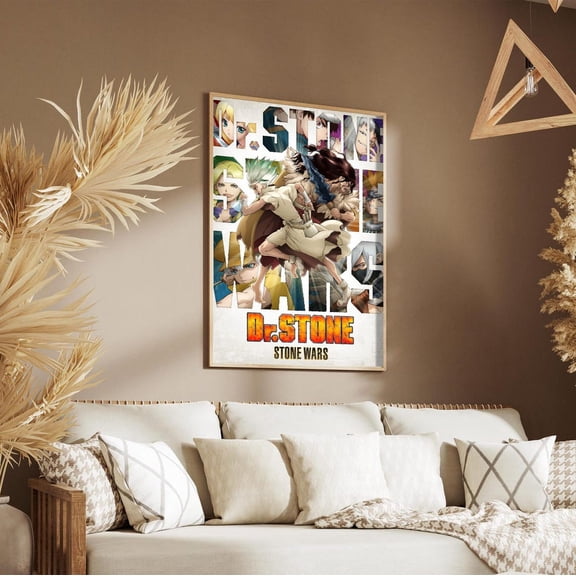 Dr Stone Poster Anime Wall Art, Senku Ishigami Poster, Dr Stone Science Future Stone Wars Print, Anime Manga Room Decor Gift Unframed Size 24''x36'' GooGate