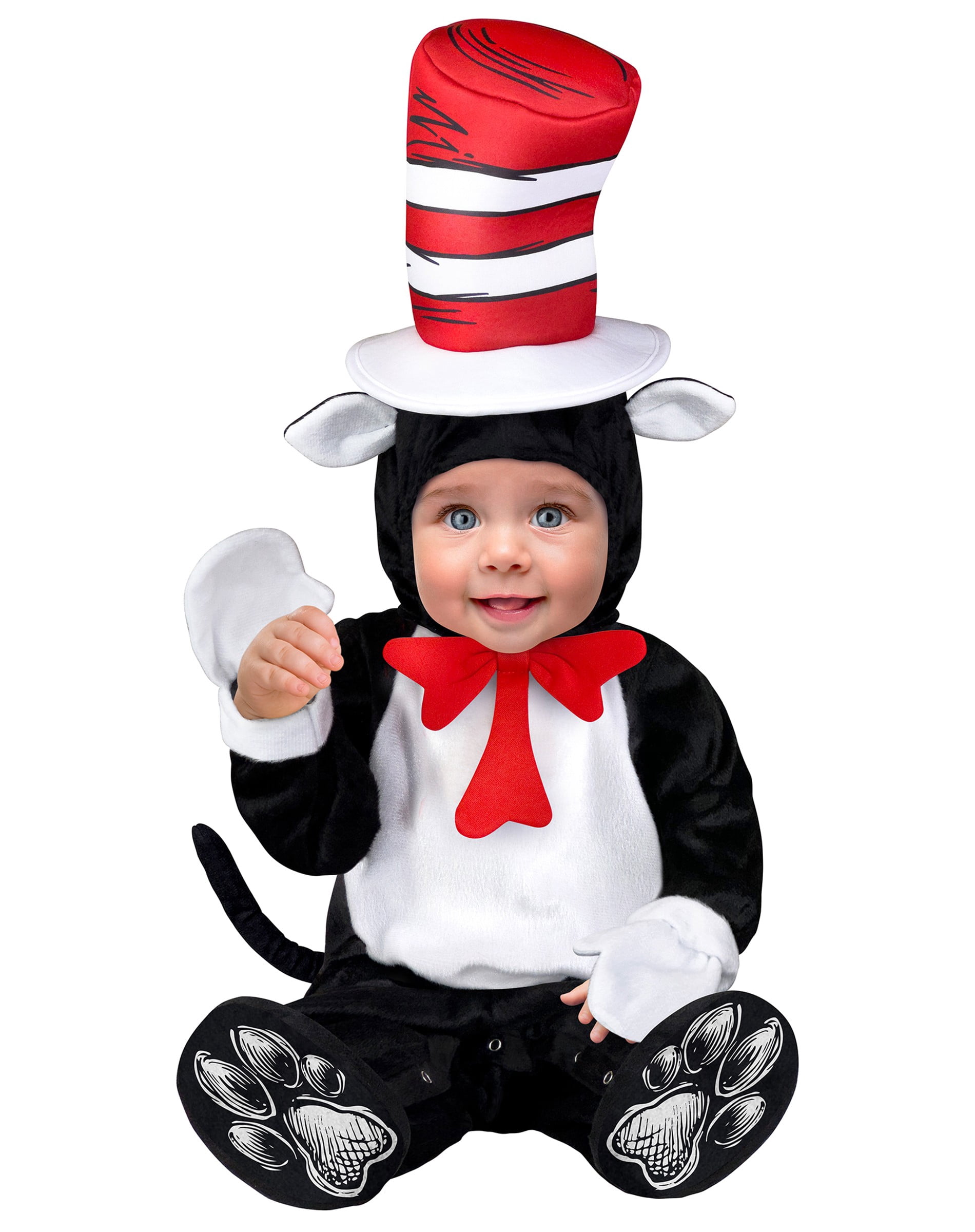 Dr.Suess Cat in the Hat 4pc Halloween Costume for Infants, Size 12-18M, by Inspirit, Free Frame Worthy 4x6 Print