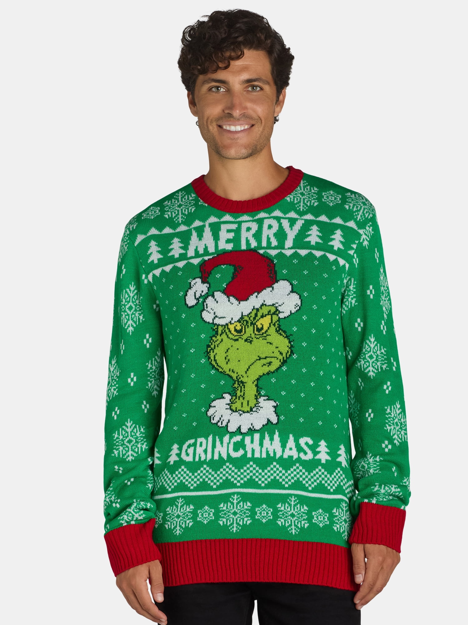 Suess The Grinch Men's Big Men's Ugly Christmas Sweater