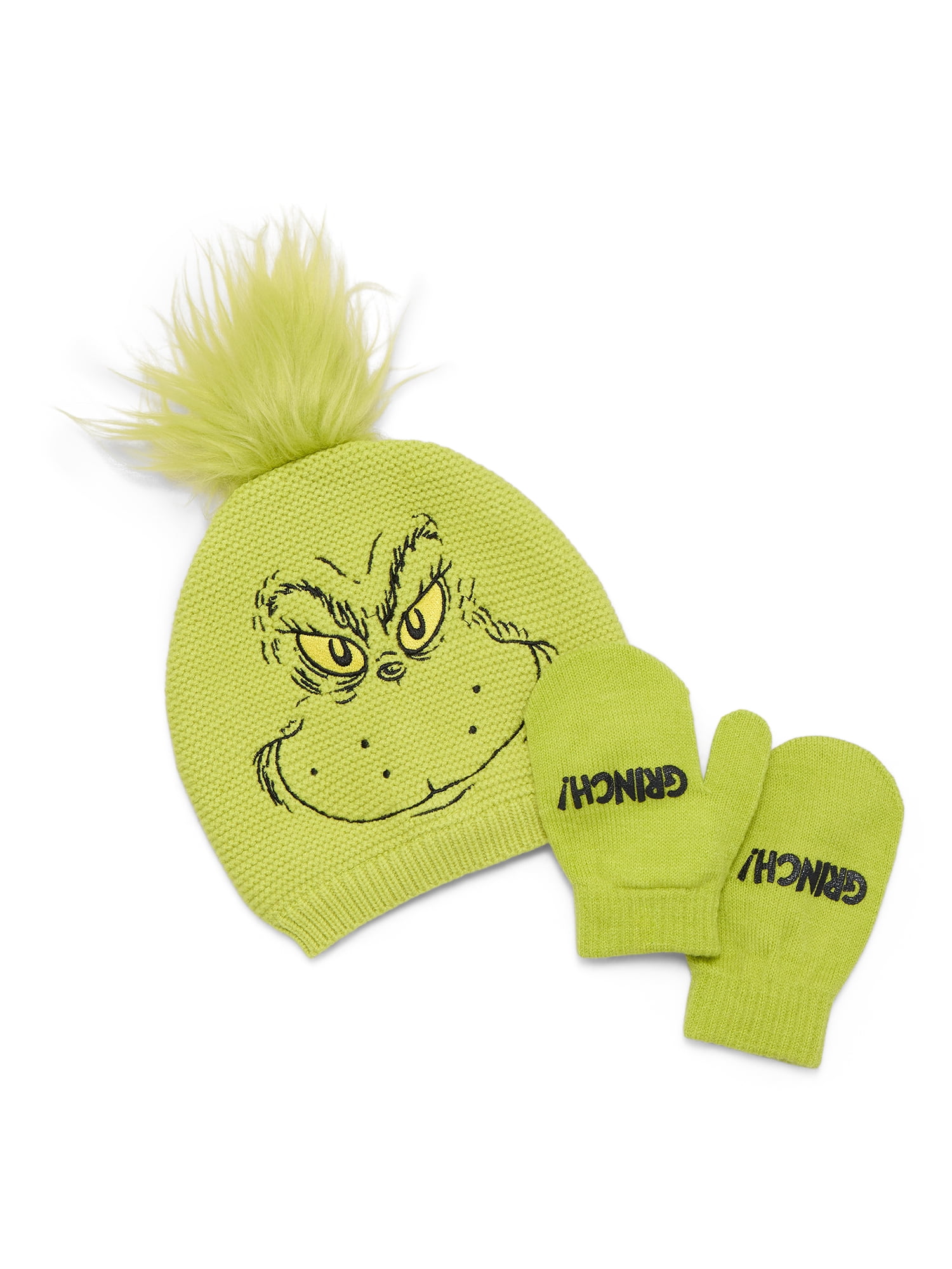 Dr. Suess The Grinch Toddler Boys or Girls Beanie Hat and Gloves Set, 2-Piece, One Size