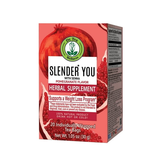 Dr. TEA Weight Loss Tea - Senna & Pomegranate -20 Tea Bags -Slender You With Slim Tea