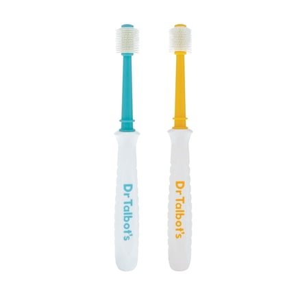 Dr. Talbot's 2pk 360 Baby Toothbrush, Aqua/Yellow