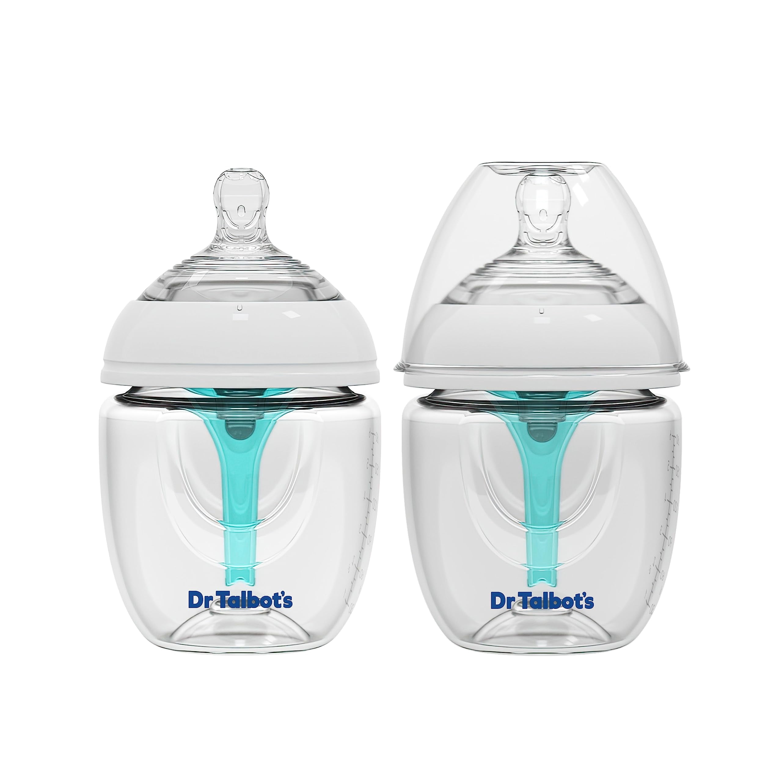 Dr. Talbot's Anti-Colic Bottles - 6 oz (2-Pack) - Baby Bottles for Newborn Babies 0+ Months - Self Sterilizing Newborn Bottles with Slow Flow Soft Flex Nipple and Advanced Venting System