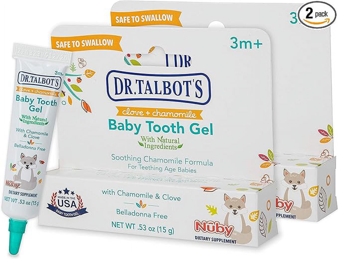 Dr. Talbot's Baby Tooth Gel for Sore Gums, Naturally Inspired, 2 Pack
