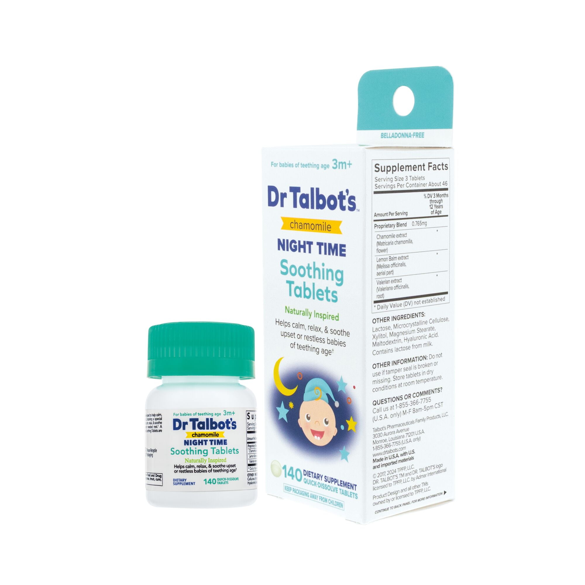 Talbot's Chamomile Night Time Soothing Tablets for Teething