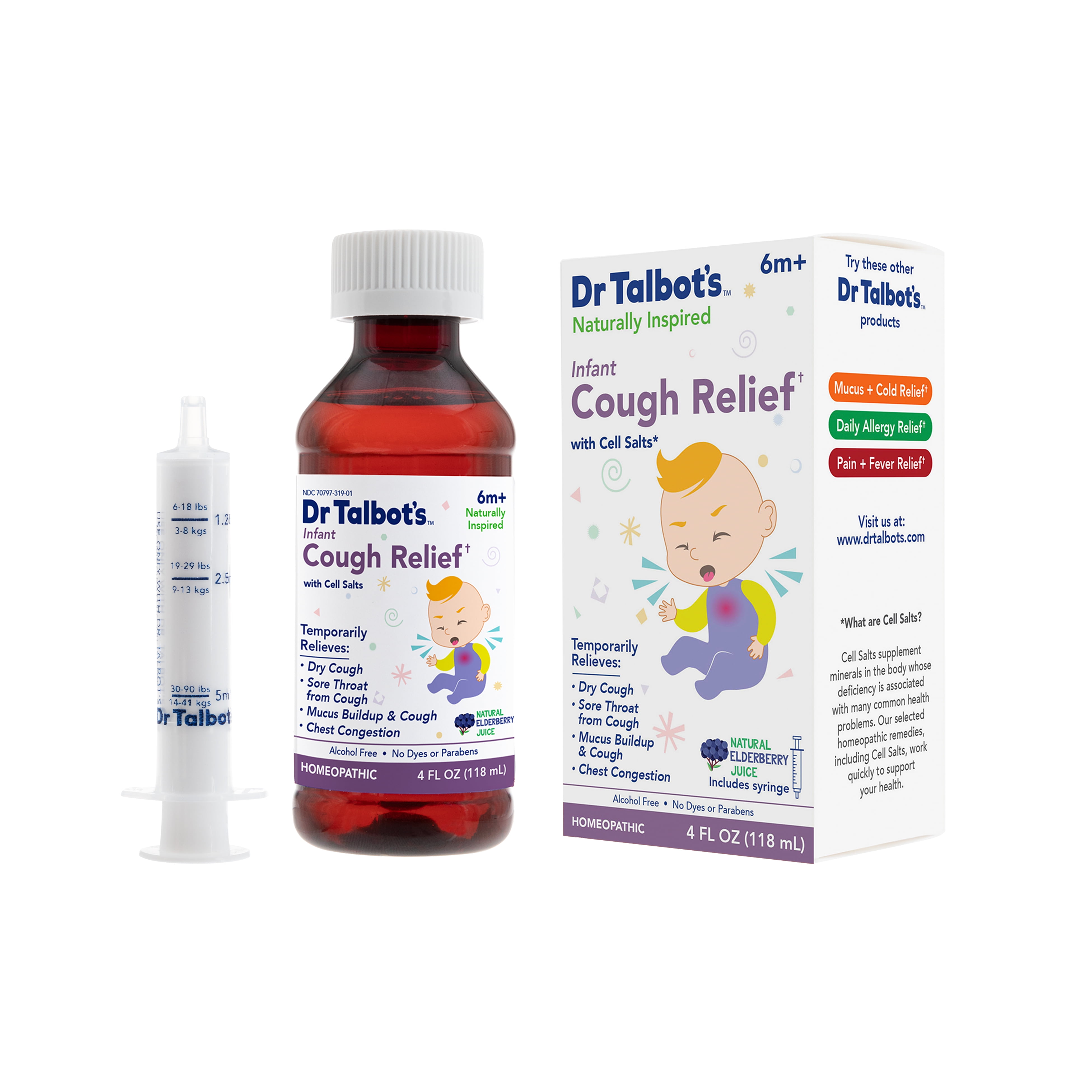 Dr. Talbot's Infant Cough Relief Medicine with Cell Salts, Elderberry, 4 fl oz