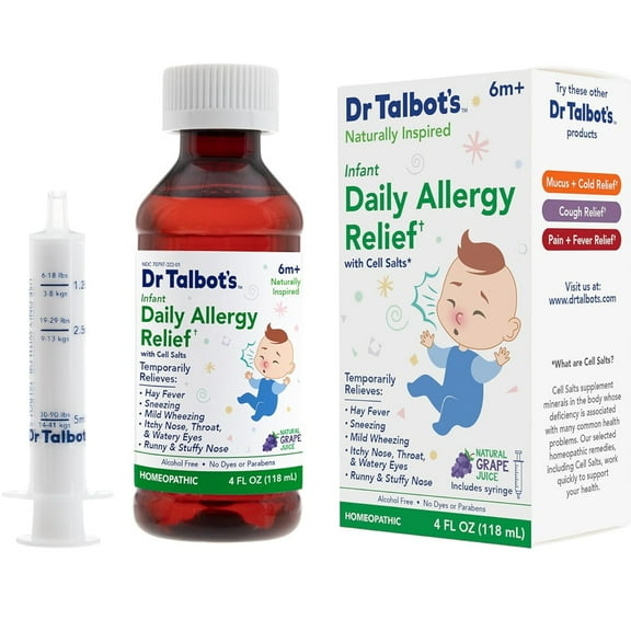 Dr. Talbot's Homeopathic Infant Daily Allergy Relief with Cell Salts, Grape, 4 fl oz