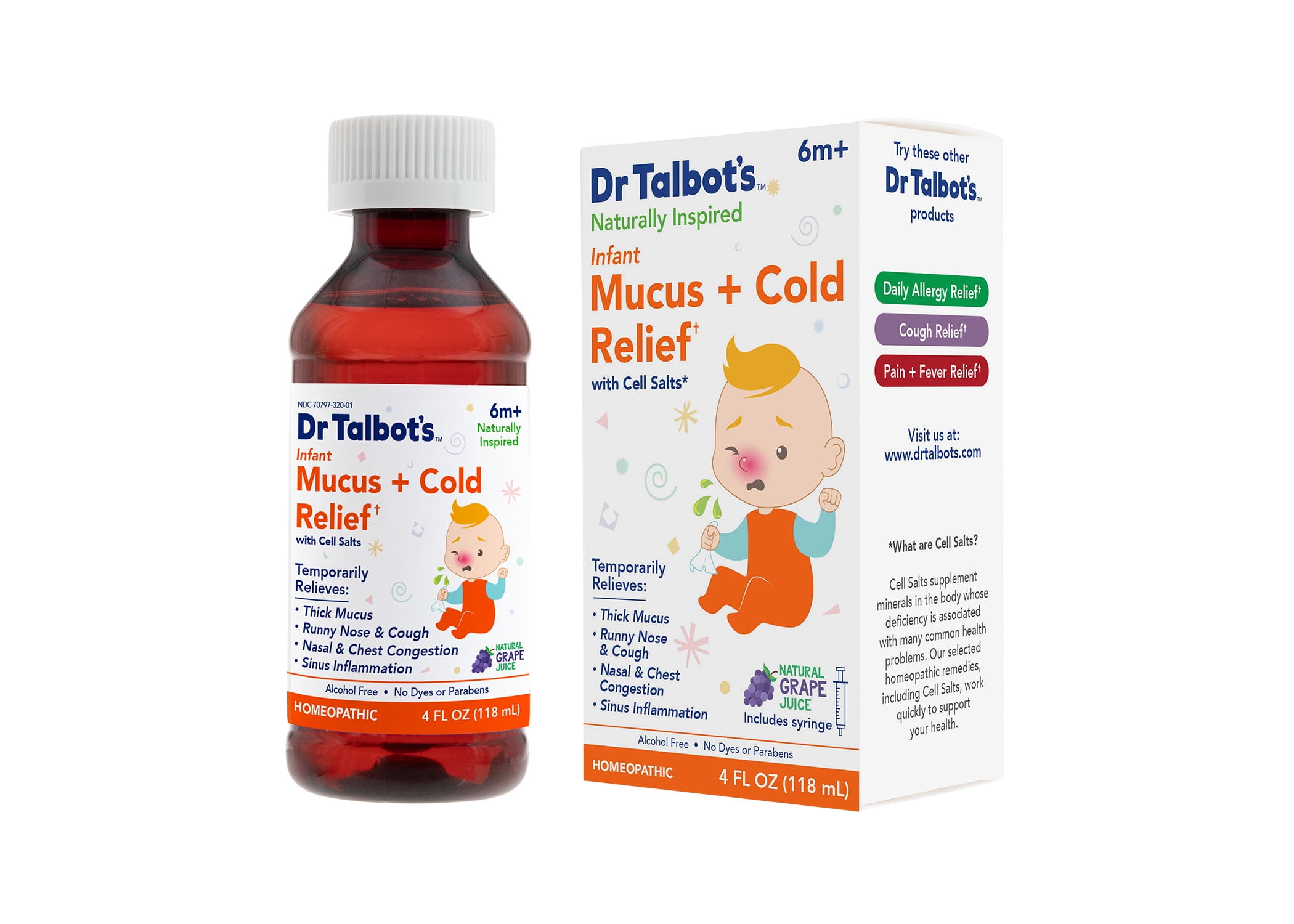 Dr. Talbot's Homeopathic Infant Mucus and Cold Relief with Cell Salts, 4 fl oz