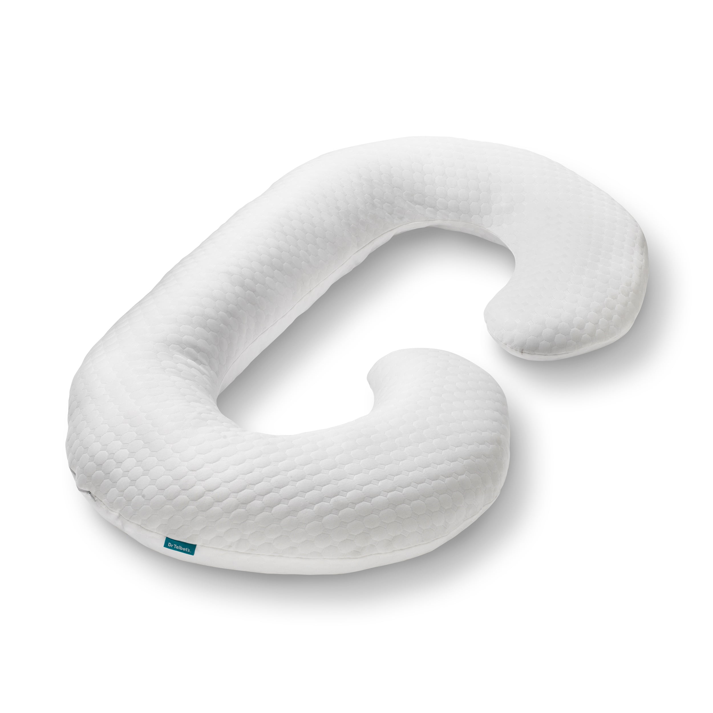 White Cooling Polyester C-Shaped Maternity Pillow