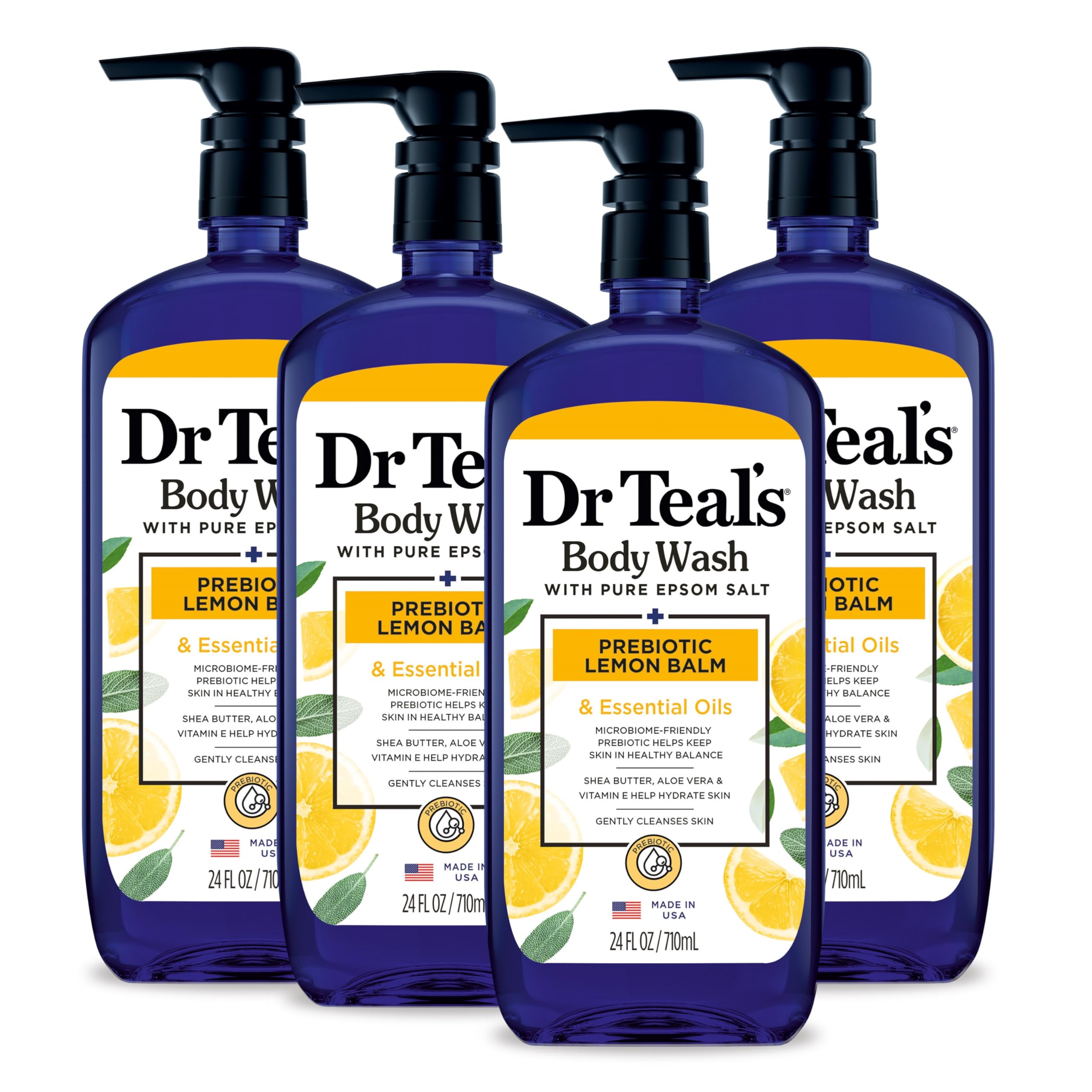 Dr Teal,S Body Wash With Pure Epsom Salt, With Prebiotic Lemon Balm