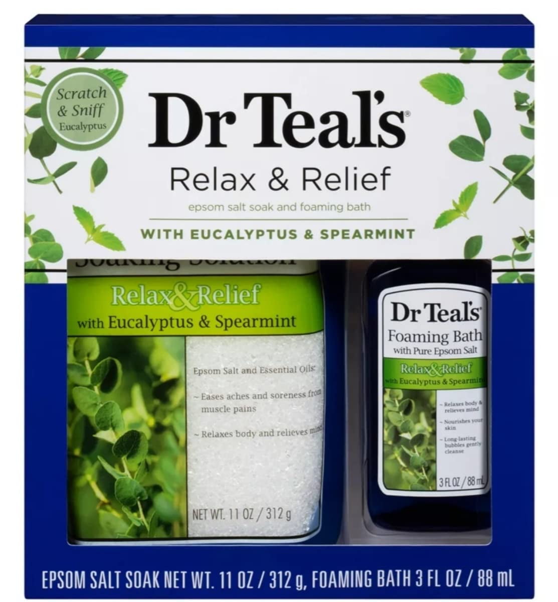 Dr Teal,S Eucalyptus Epsom Salt & Foaming Bath Oil Sampler Gift Set