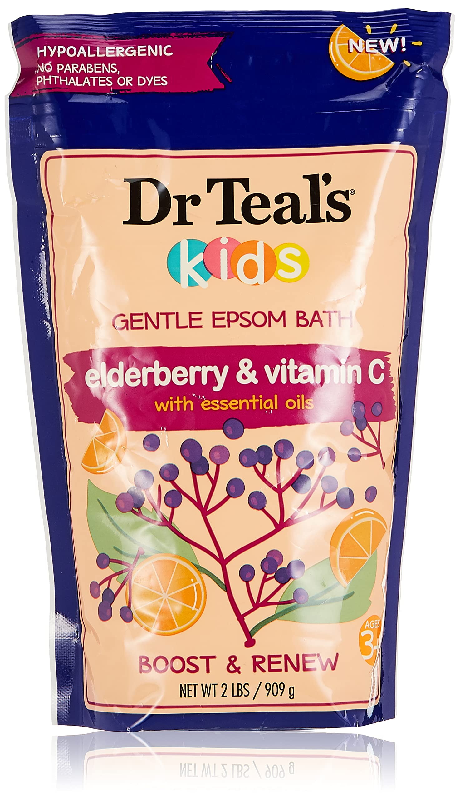 Dr Teal,S Kids Pure Epsom Salt Soak With Elderberry, Vitamin E