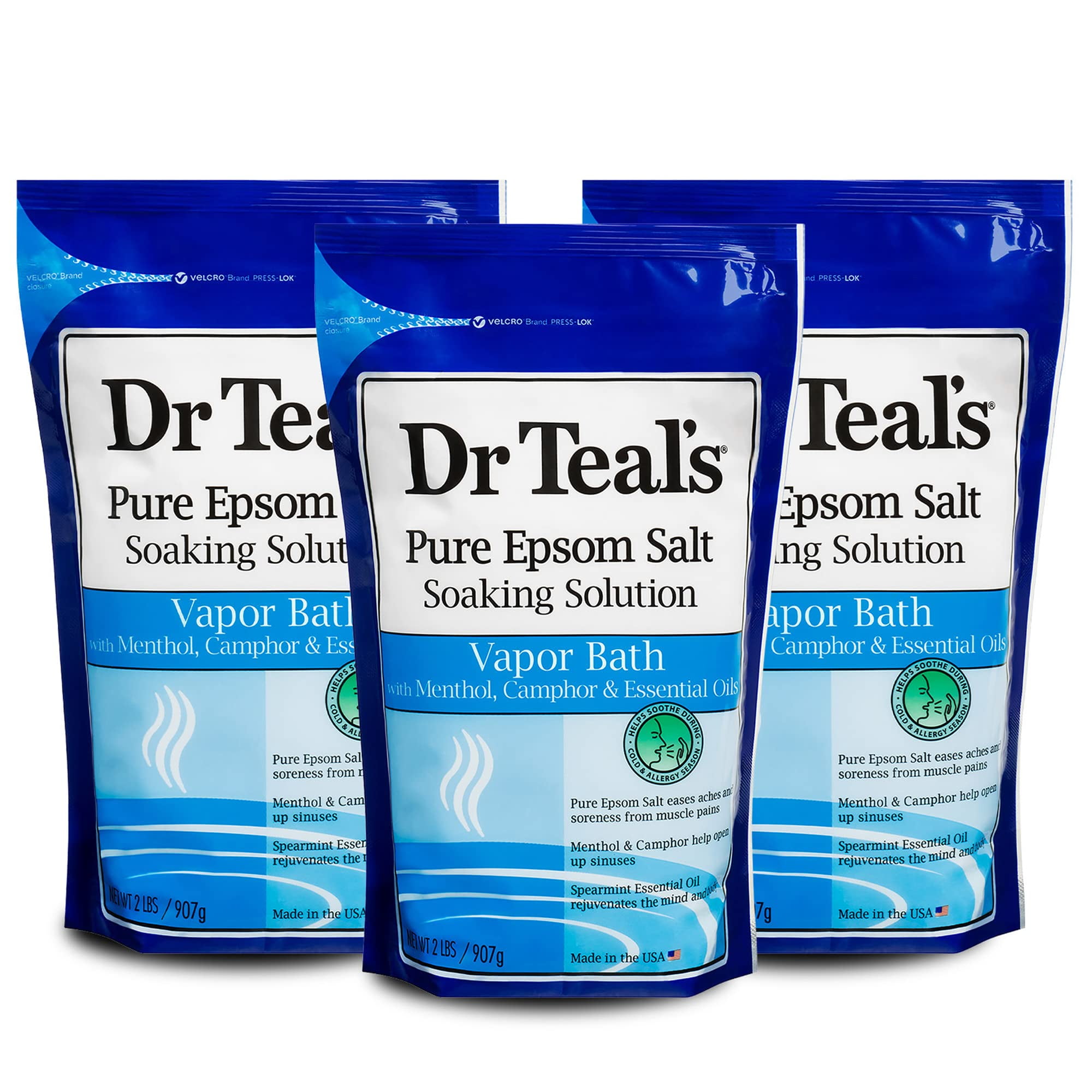 Dr Teal,S Pure Epsom Salt, Vapor Bath With Menthol & Camphor, 2 Lbs