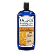 Dr. Teal,S Vitamin C & Citrus Foam Bath 1 Bottle, 34Oz - Glow & Radiance Vitamin C & Citrus Blended With Pure Epsom Salt - Essential Oils Relax & Soothe The Body At Home, Relieve Stress