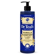 Dr Teal’s Vanilla Comfort Body Lotion, Hydrating Lotion with Vanilla Extract, 24 Hour Moisture, 18 fl oz