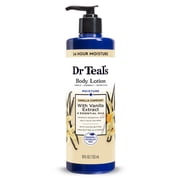 Dr Teal’s Vanilla Comfort Body Lotion, Hydrating Lotion with Vanilla Extract, 24 Hour Moisture, 18 fl oz