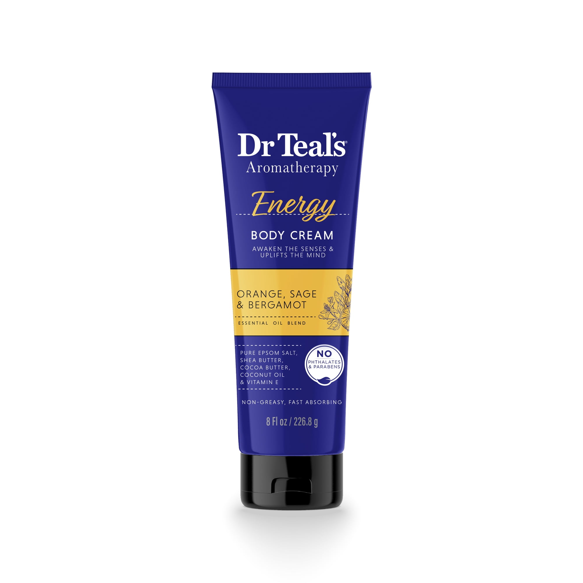 Dr Teal's Aromatherapy Energy Body Cream with Orange, Sage & Bergamot, 8 fl oz