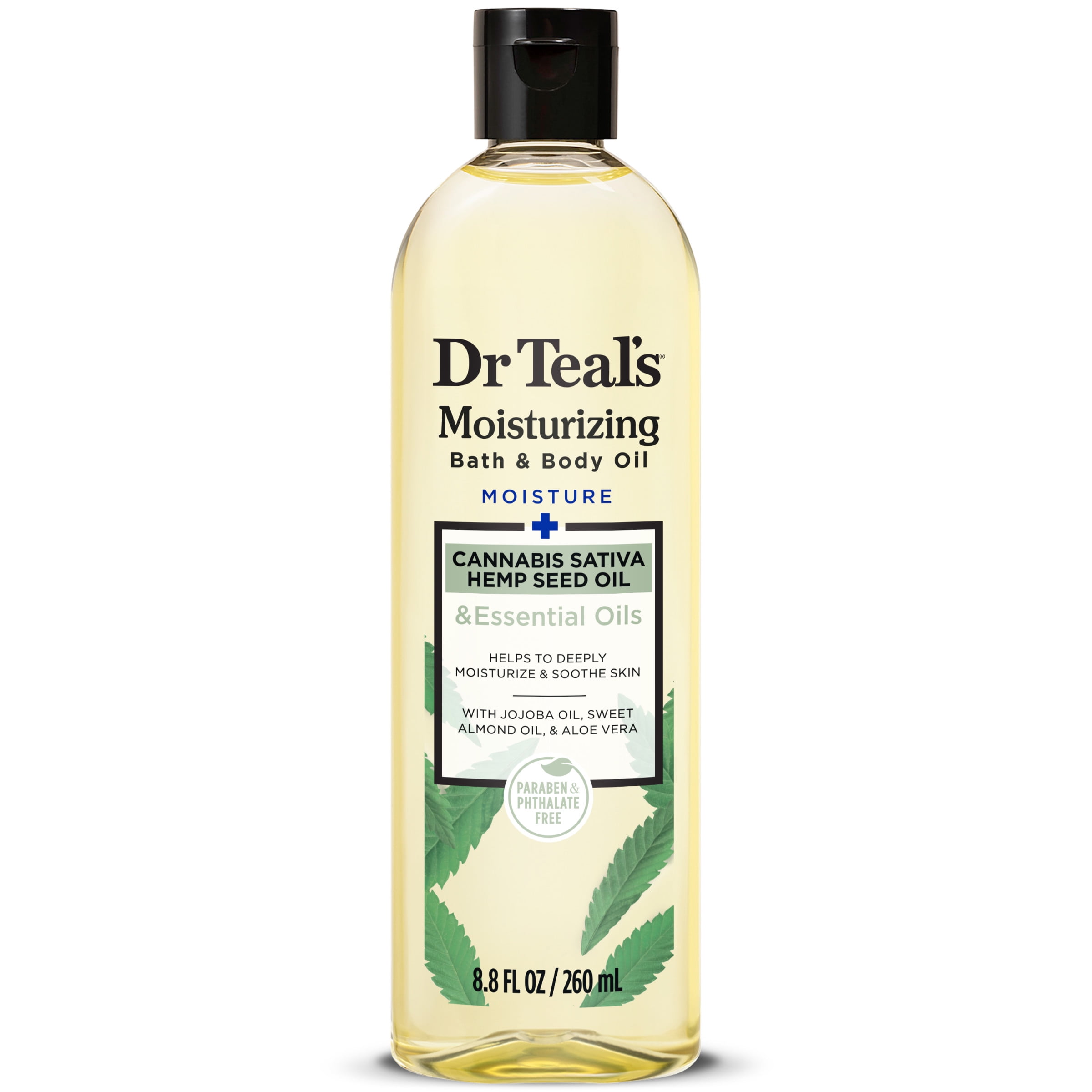 Dr Teal's Bath & Body Oil with Cannabis Sativa Hemp Seed Oil, 8.8 fl oz