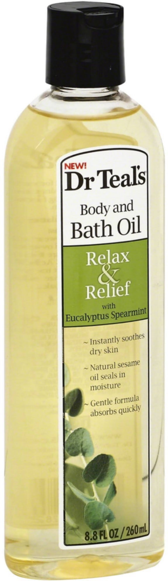 Dr Teal's Body & Bath Oil, Relax & Relief with Eucalyptus Spearmint 8.80 oz (Pack of 6)