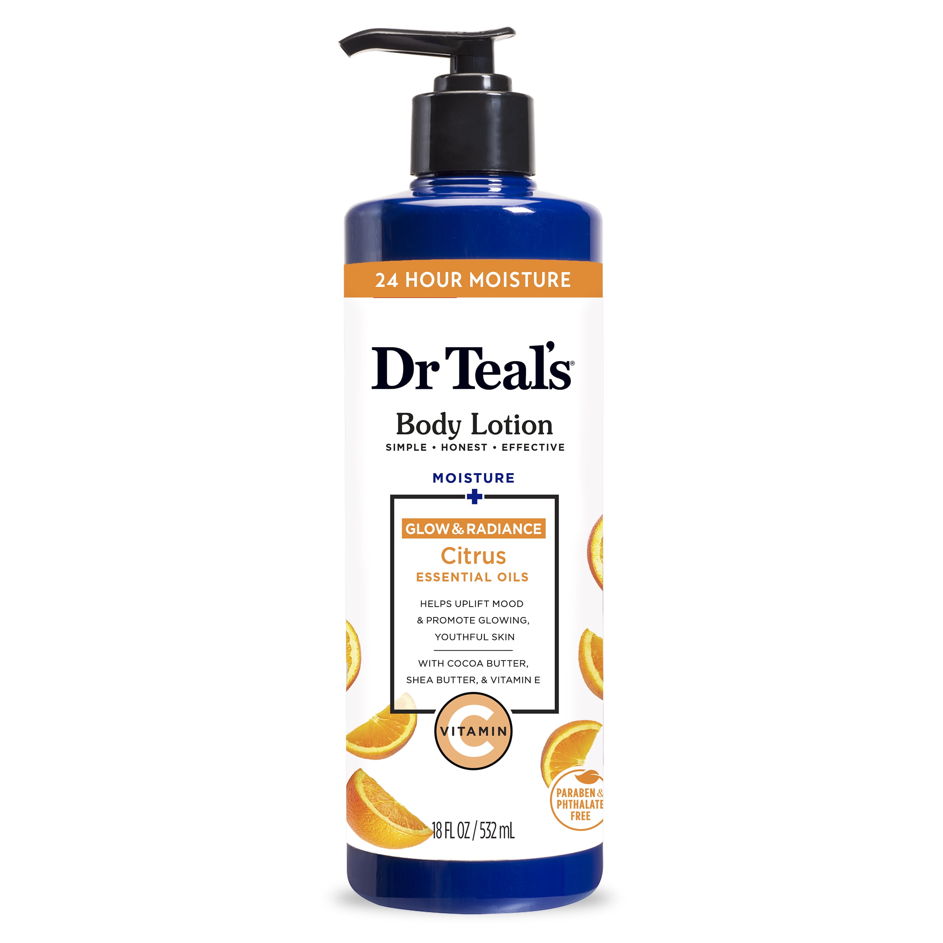 Dr Teal's Body Lotion, 24 Hour Moisture + Radiant with Vitamin C