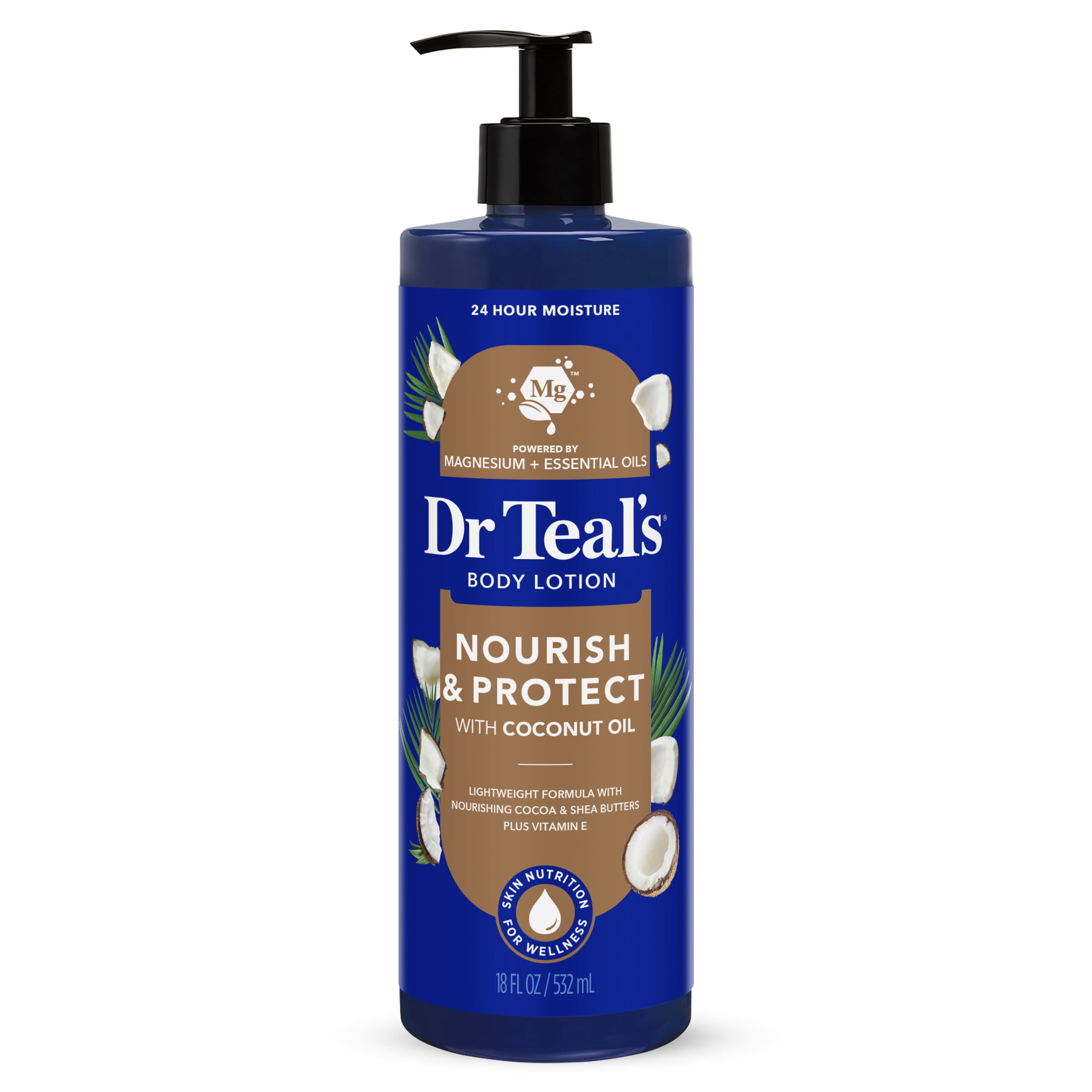 Dr Teal's Body Lotion, 18 fl oz, Coconut Oil with Shea Butter