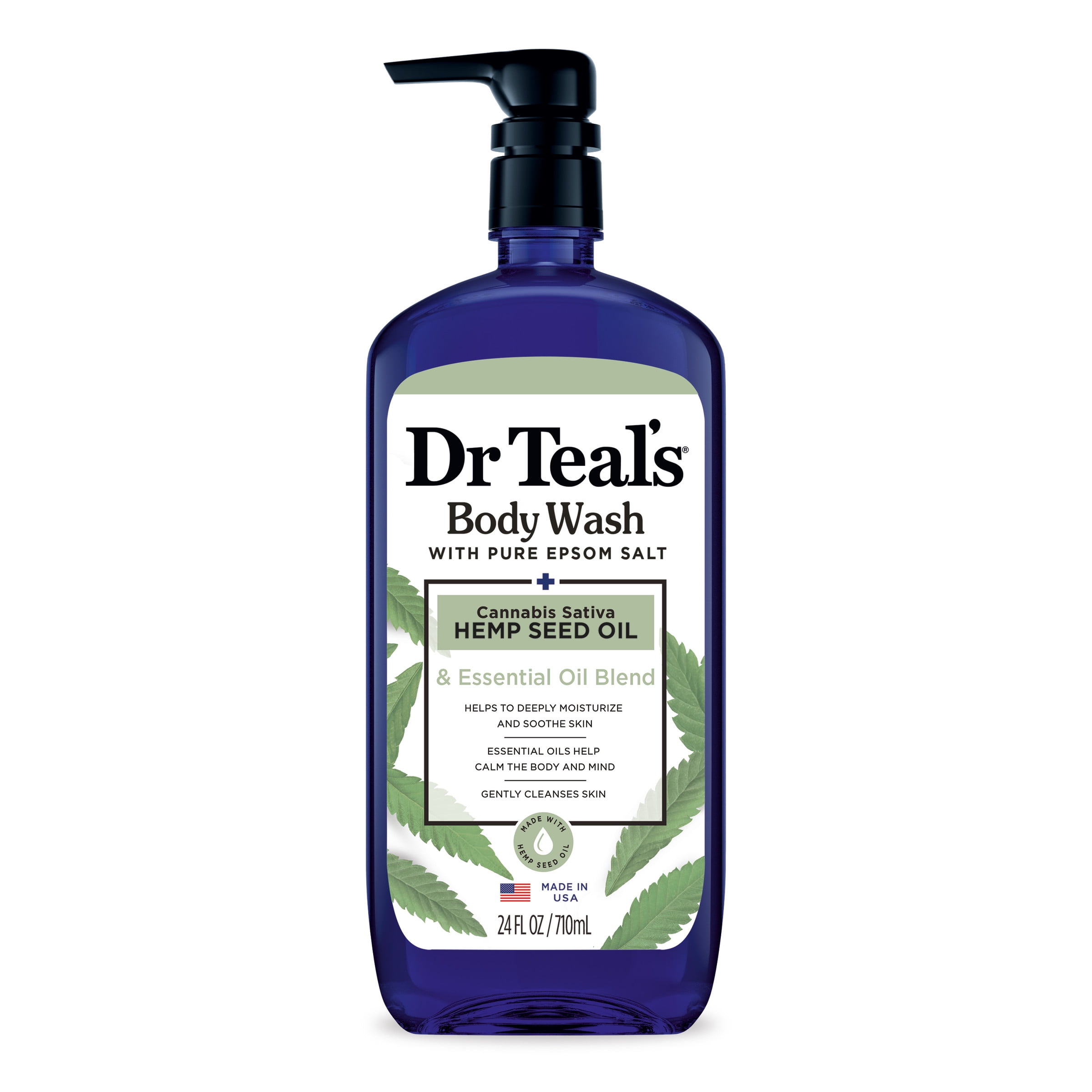 Dr Teal's Body Wash, Cannabis Sativa Hemp Seed Oil, 24 fl oz
